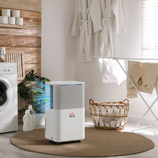 10L/Day Dehumidifier With 2L Water Tank, Laundry Drying, Automatic Humidity Sensor, Electric Portable Dehumidifier With 24H Timer, 3 Modes For Home Damp, Mould And Condensation