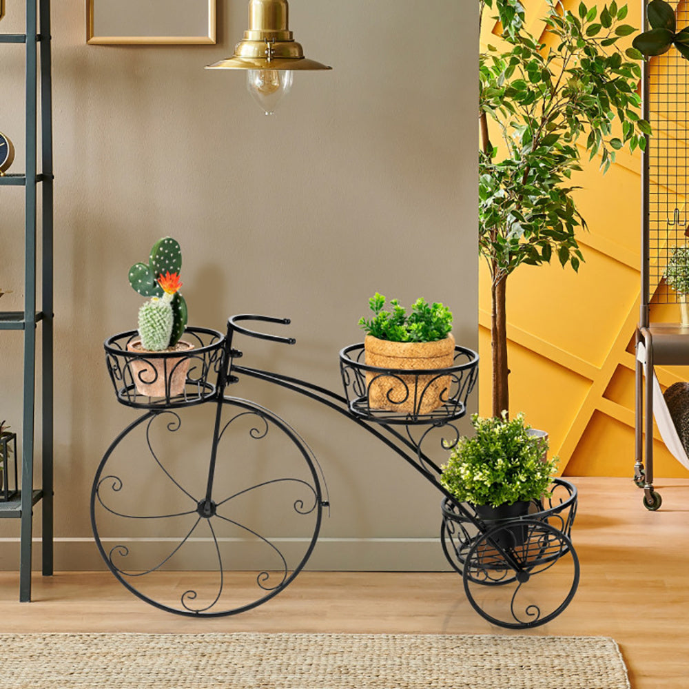 Tricycle Plant Stand Flower Pot Cart Holder In Parisian Style