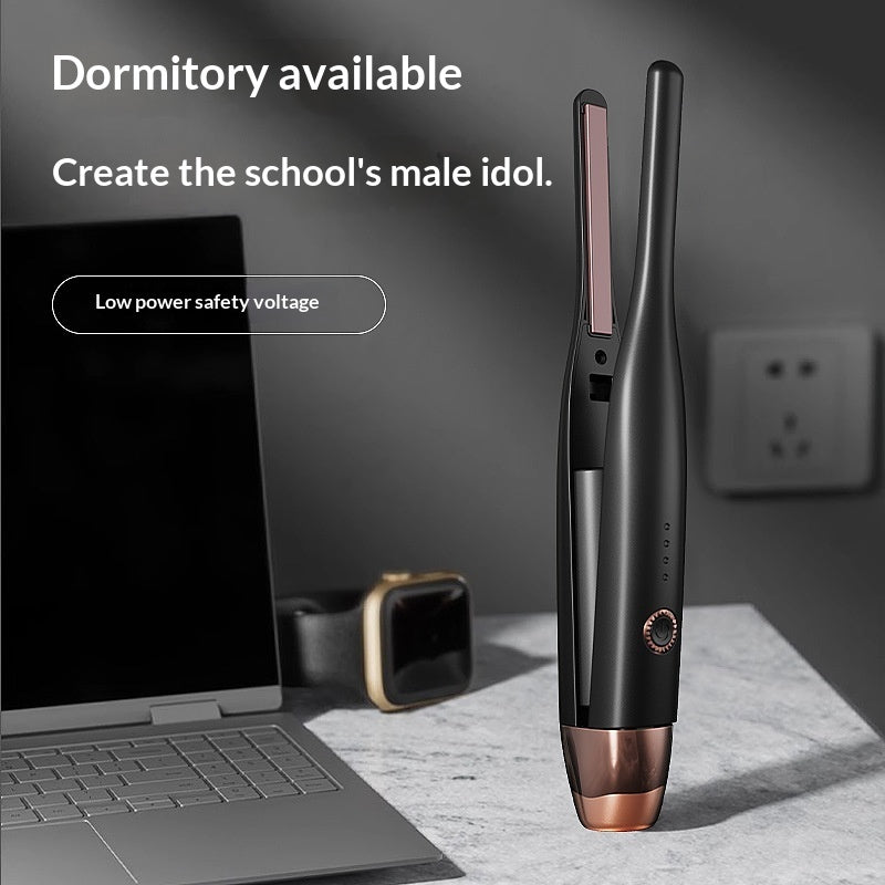 Mens Wireless Mini Hair Straightener And Curling Iron Combo