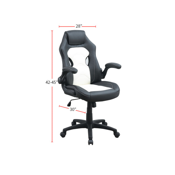Silla ejecutiva de oficina de altura ajustable, color blanco y negro 