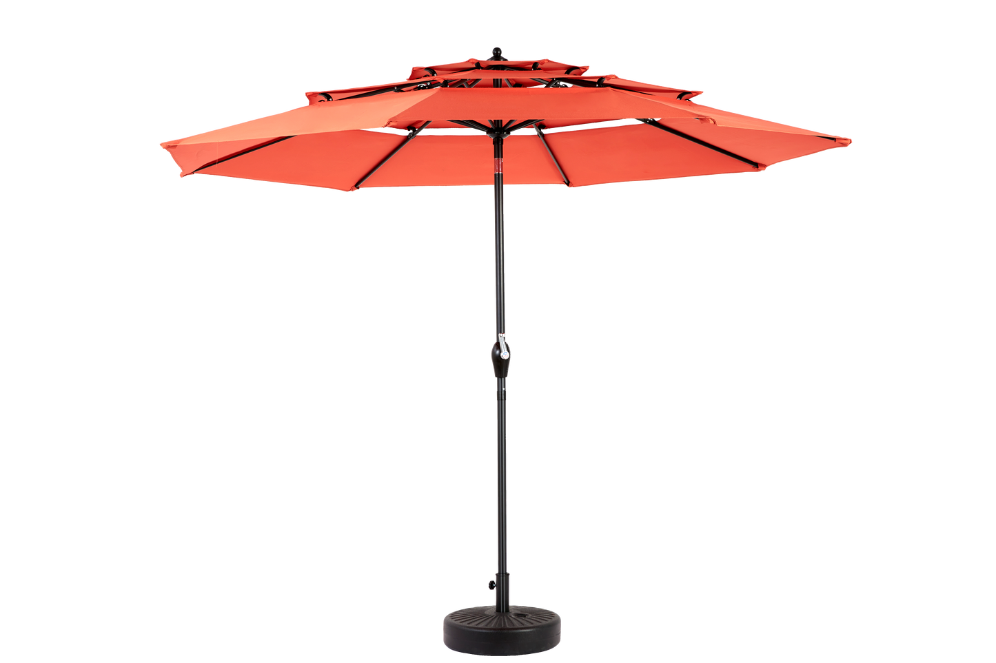 Aluminium 10ft 3 Tier Auto-tilt Umbrella ,Outdoor Patio Umbrella - Market Table Pool Deck Umbrella  Base Not Included    -  Orange
