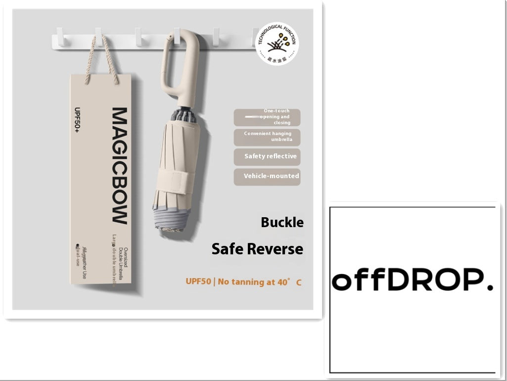 Enlarged And Thickened Fully Automatic Buckle Folding Umbrella
