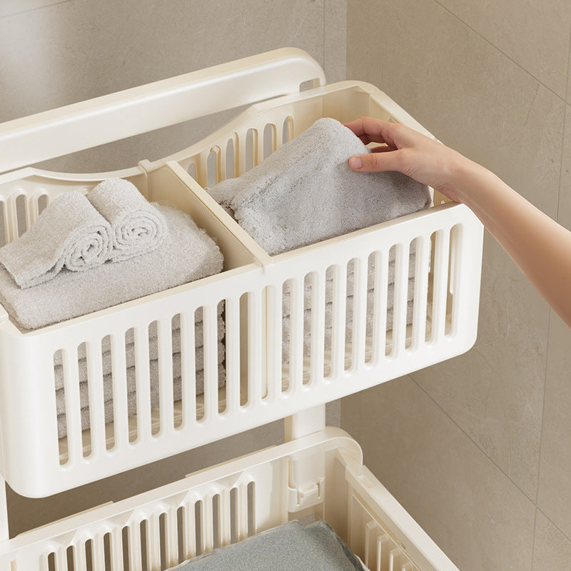 Household Toilet Laundry Baskets Double-layer Large Capacity Foldable Laundry Basket