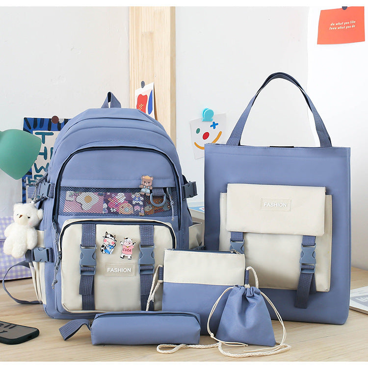 Five-piece Schoolbag For Women