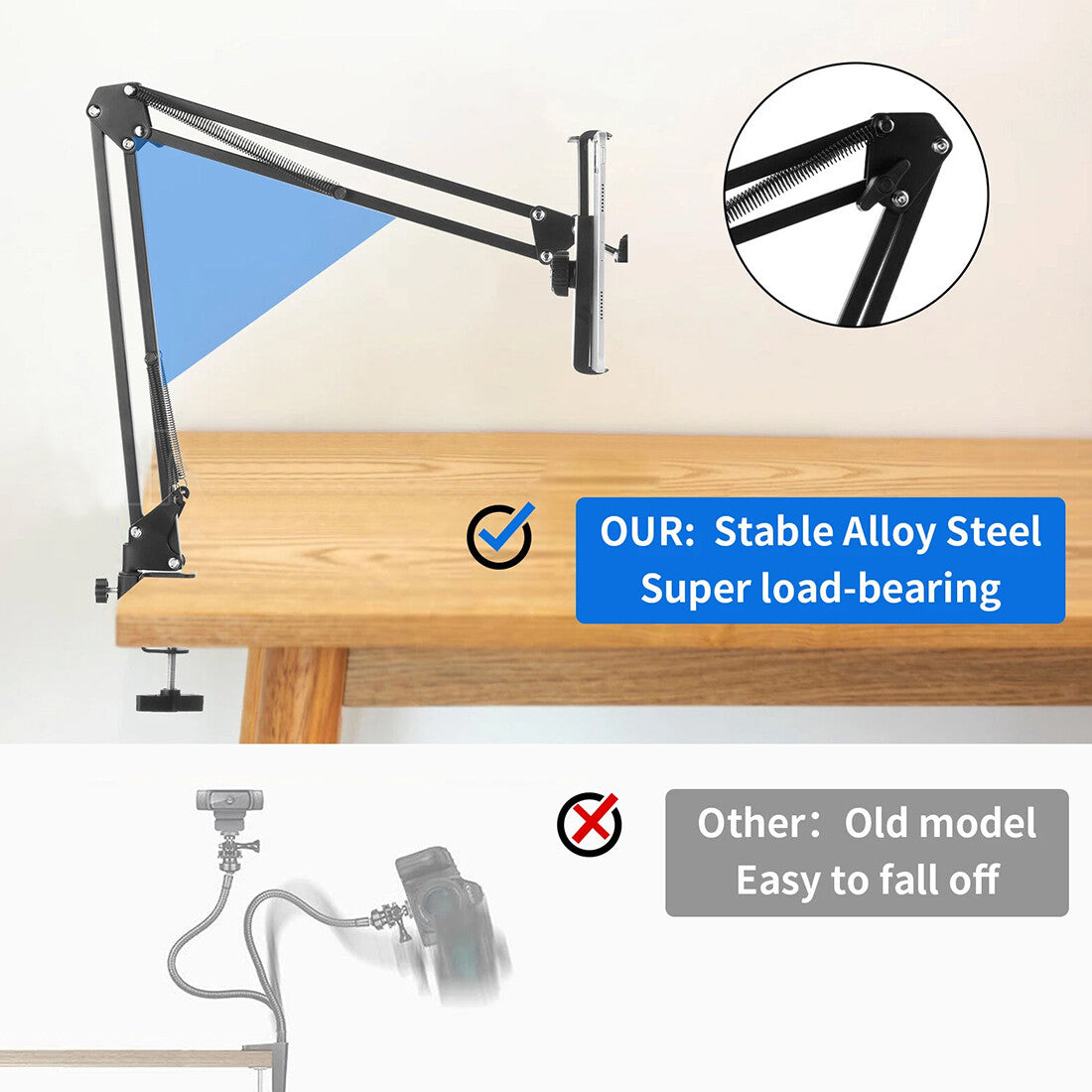 NEW 360 Long Arm Lazy Tablet Stand IPad Phone Holder Mount Clamp Bed Table Overhead UK