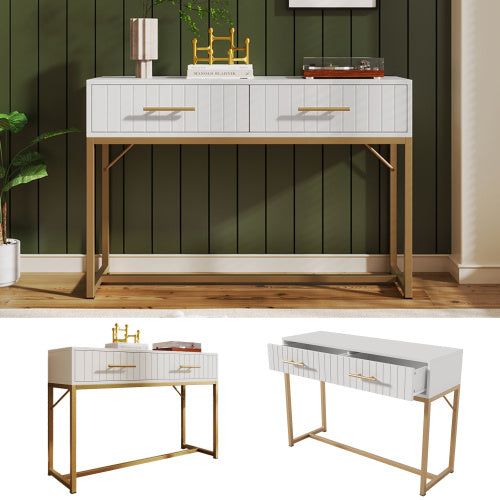 Dressing Table With 2 Drawers 75 Cm High ,Chest Of Drawers Bedroom Highboard White Sideboard Chest Of Drawers For Bedroom, White  H76.5 W100 D45 Cm