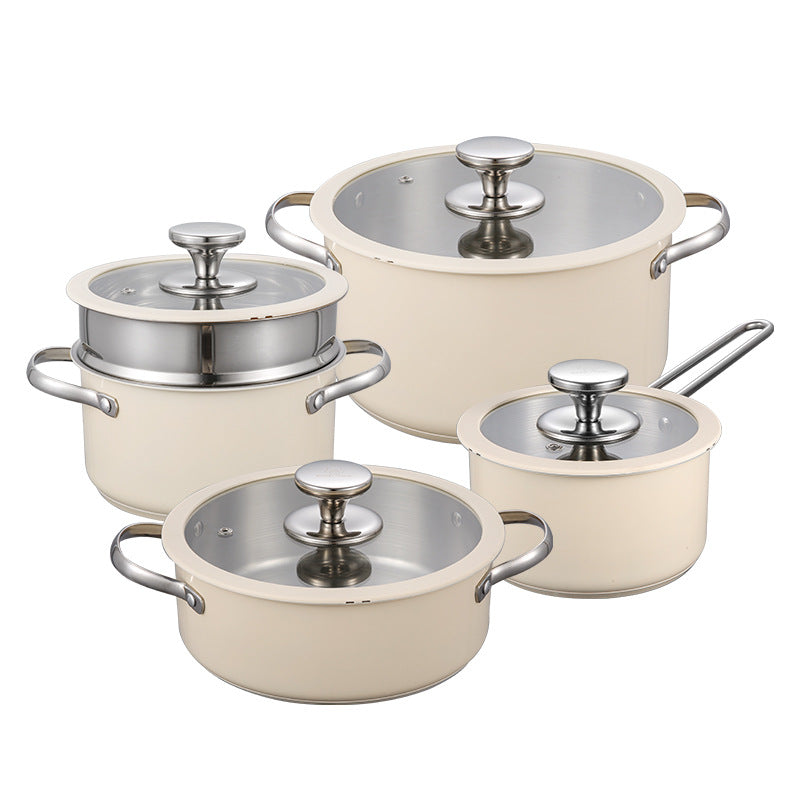Stainless Steel 304 Double Bottom Pot Ceramic Paint Soup Pot