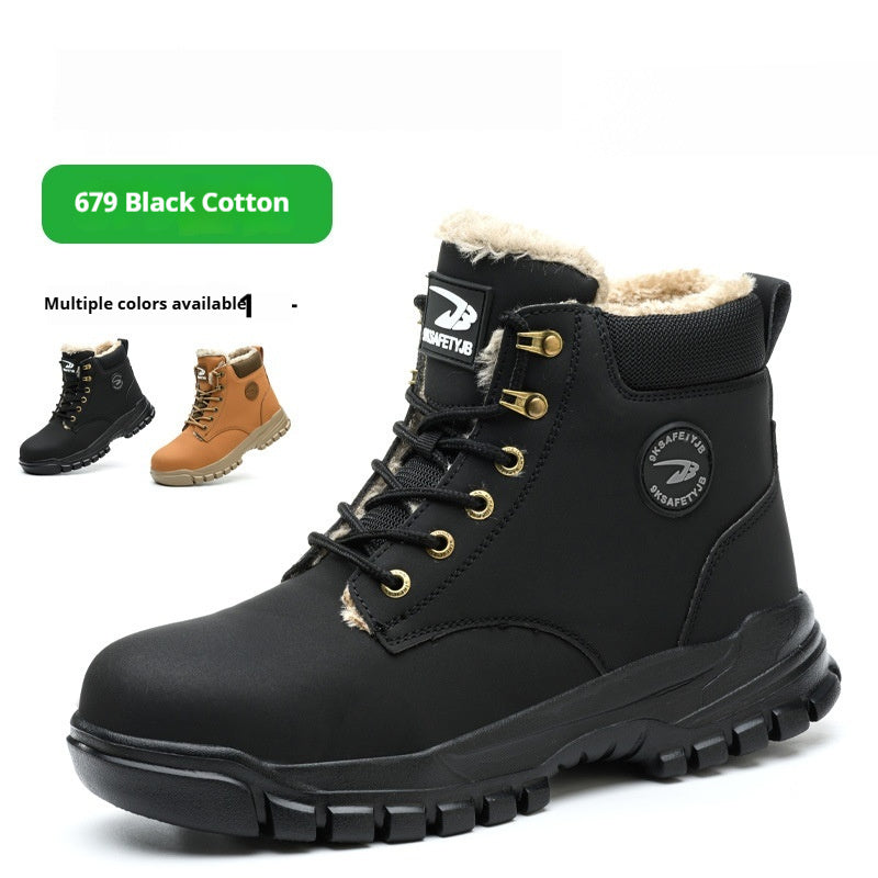 Labor Protection Plush And Warm Steel Toe Shoes