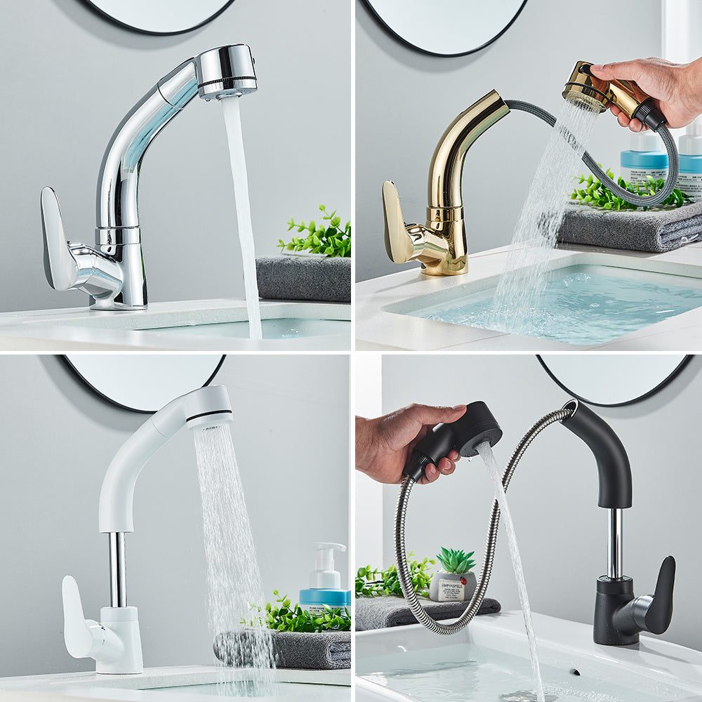 All-copper Pull-out Hot And Cold Face Wash Faucet