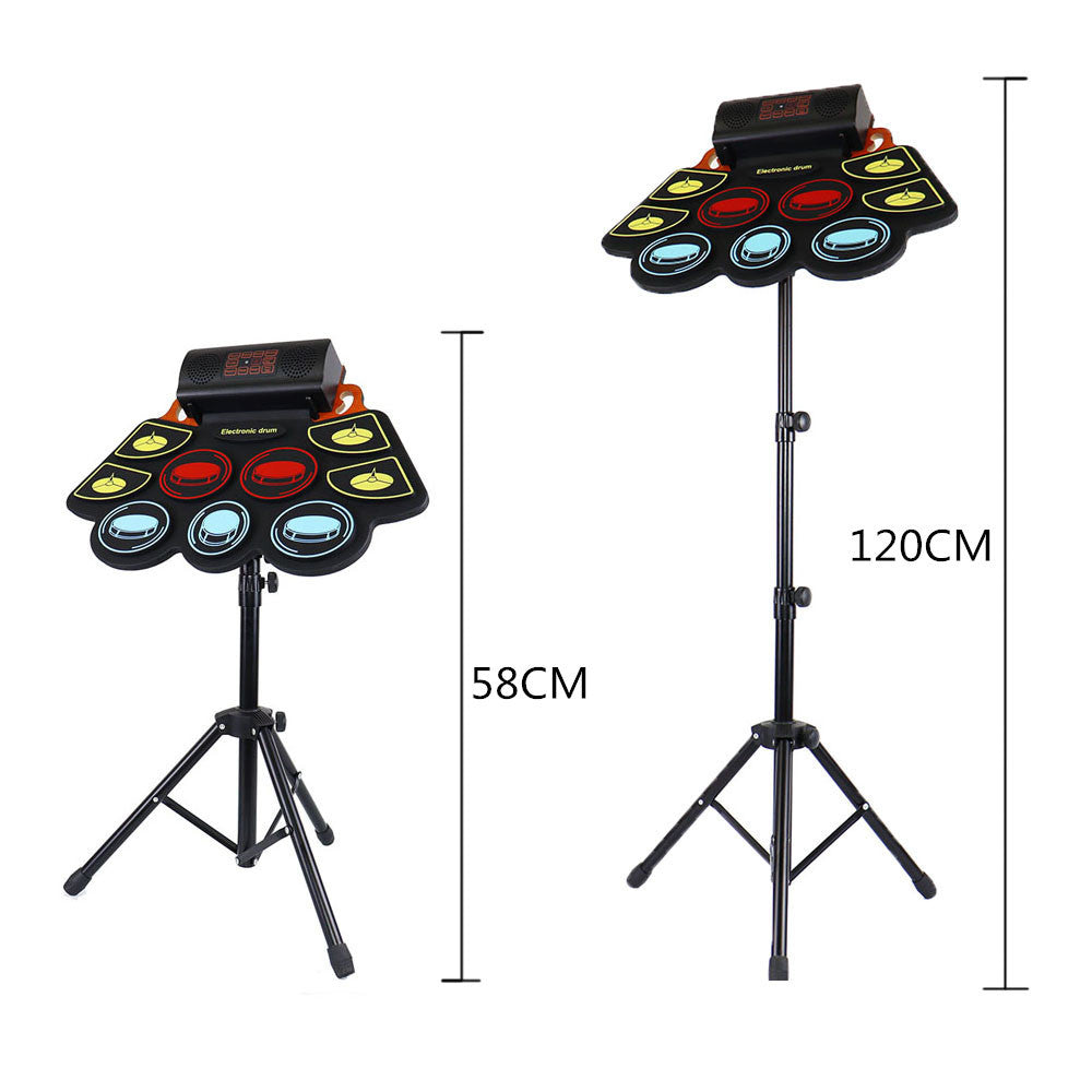 Color Hand Roll-up Drum Kit Portable Hand Roll Drum With Bracket