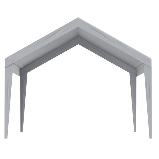 Carport Replacement Canopy Cover 12 X 20 Ft, Garage Top Tent Shelter Tarp Heavy-Duty Waterproof & UV Protected, Easy Installation With Ball Bungees,Grey Only Top Cover, Frame Not Include