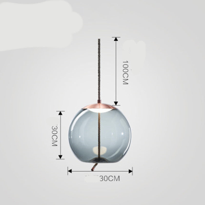 Modern Minimalist Living Room Bar Creative Single Head Glass Chandelier