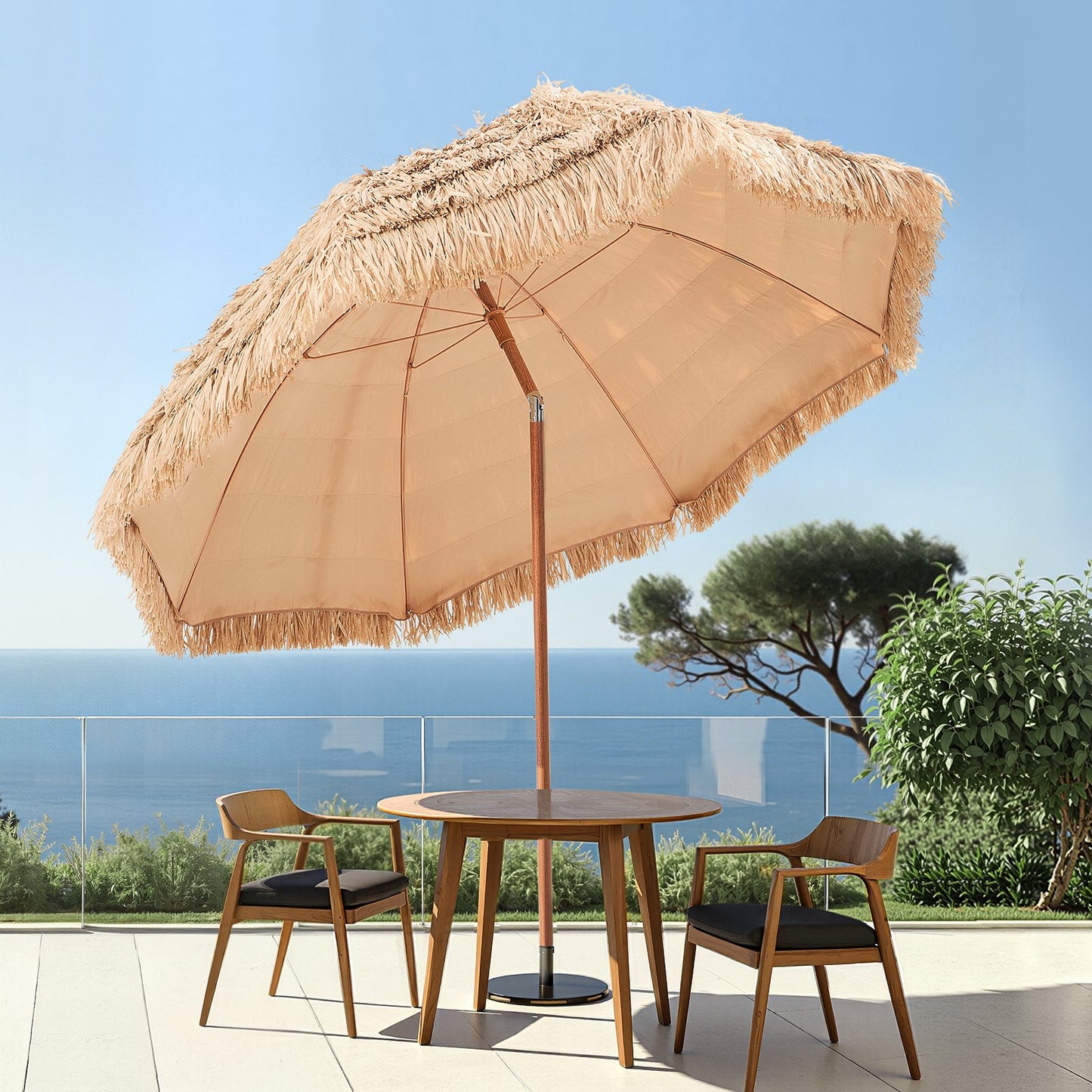 Tiki Umbrella Thatched Patio Umbrella 8 Ft Poolside Patio Beach Umbrella