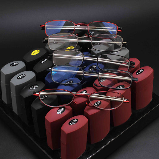 Folding reading glasses