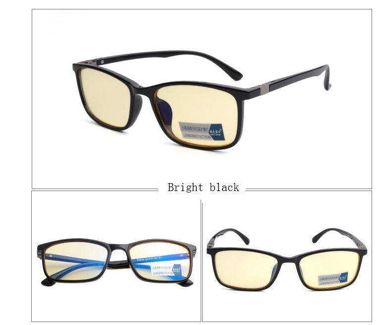 New anti-blue glasses tr90  light men's box flat light anti-radiation glasses esports game glasses