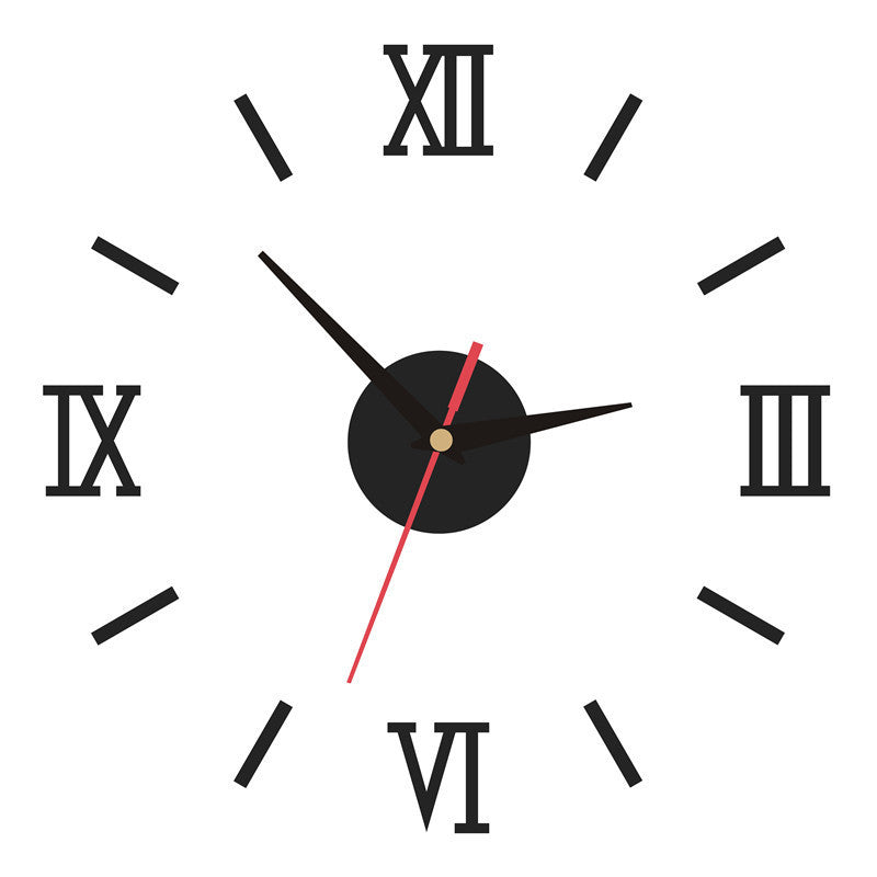 Creative acrylic mirror wall clock DIY stereo hanging