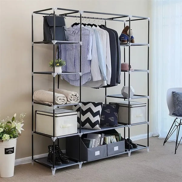 69 Portable Clothes Closet Wardrobe Storage Organizer With Non