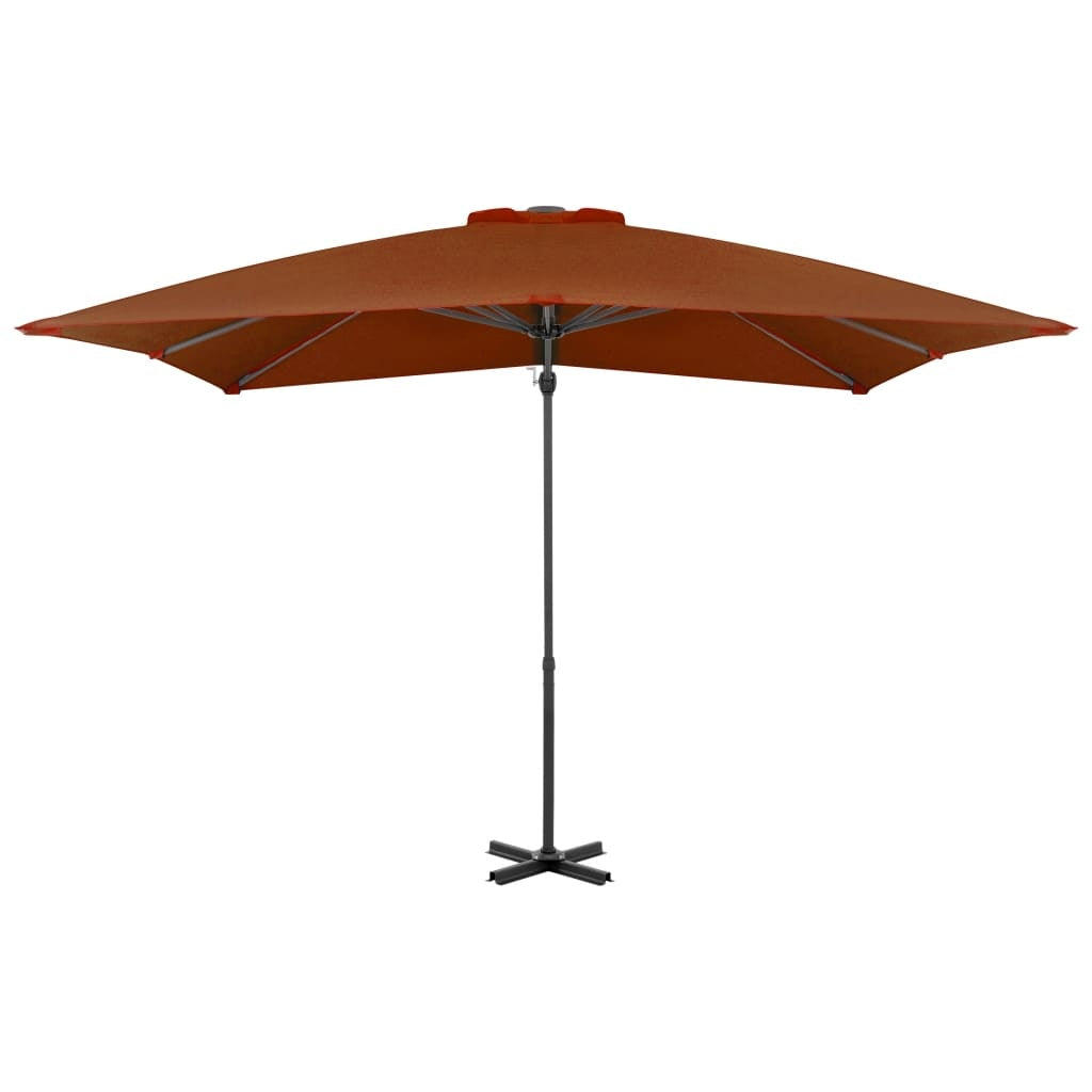 vidaXL Cantilever Garden Parasol with Aluminium Pole Terracotta 250x250 cm