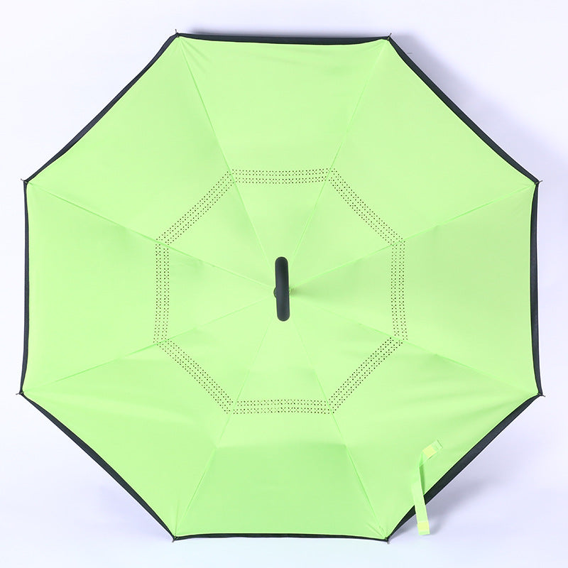 New Windproof C-Handle Double Layer Inverted Umbrella Cars Reversible Umbrella