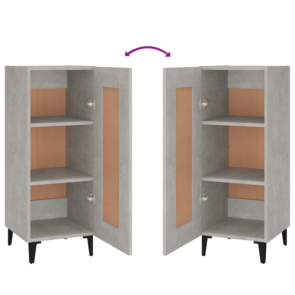 Sideboard Concrete Grey 34.5x Wood-based material