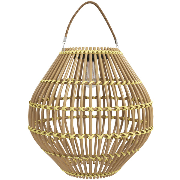 Gartenleuchte Solarleuchte Garten-Solarleuchte, PE-Rattan, Boho-Design, 31 Cm X 31 Cm X 32 Cm, Gelb