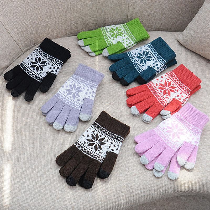 Fashion double snowflake gloves