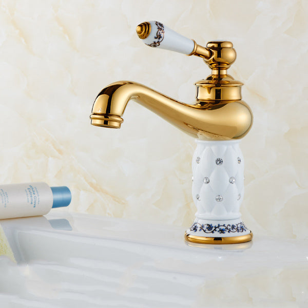 Rotating hot and cold faucet