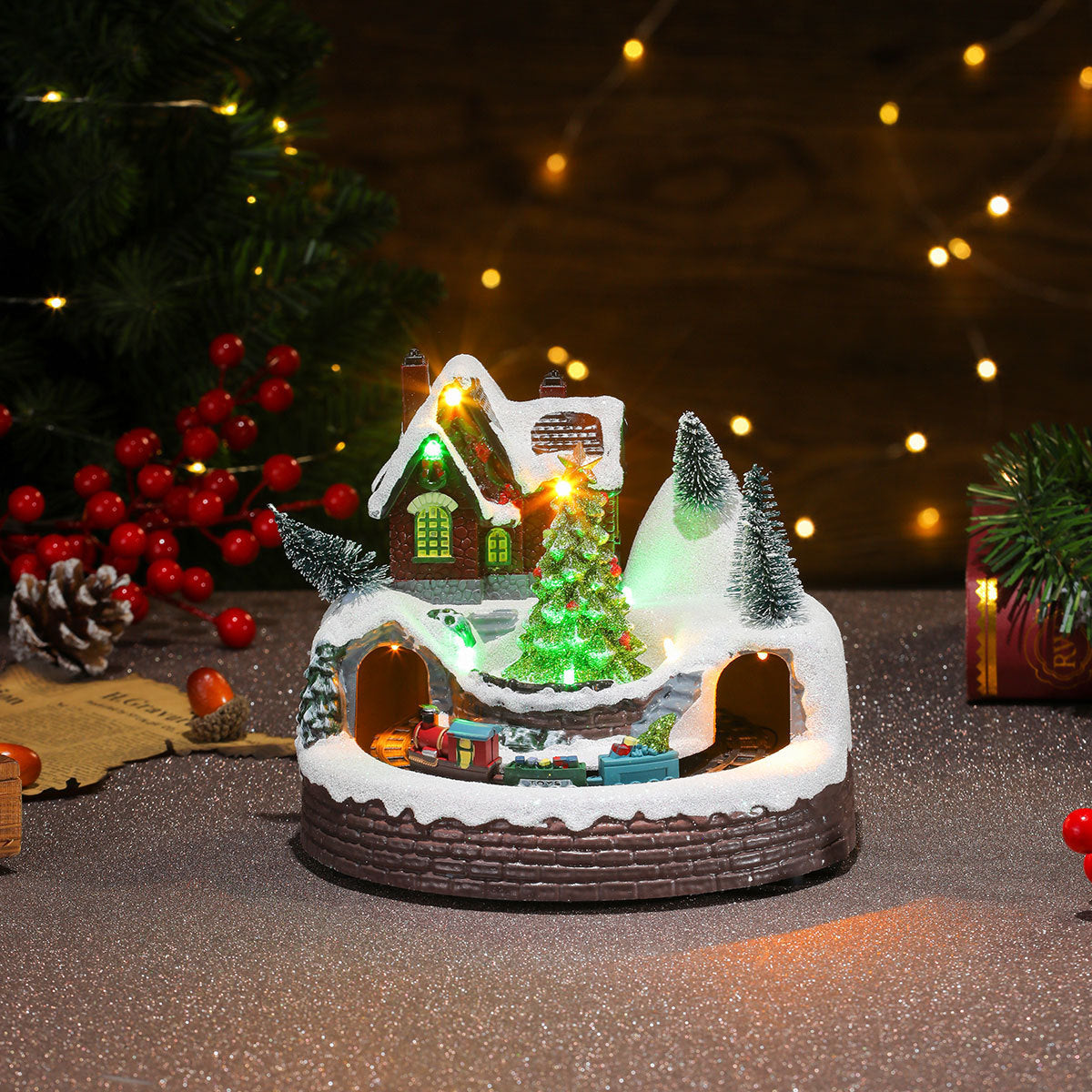 Christmas glowing music box