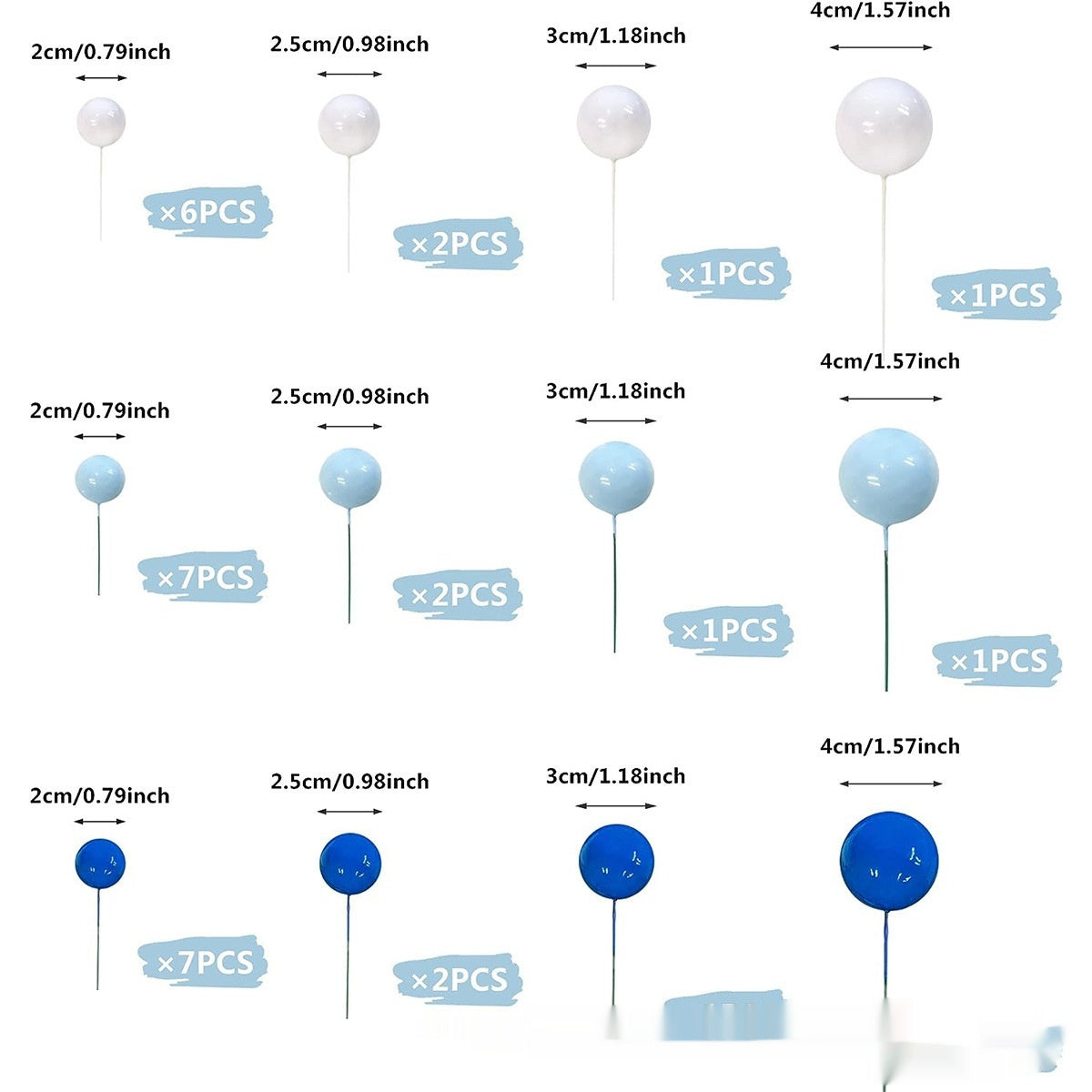 32 Pcsset Colorful Foam Ball Birthday Cake Decoration Multi-style Plug-in