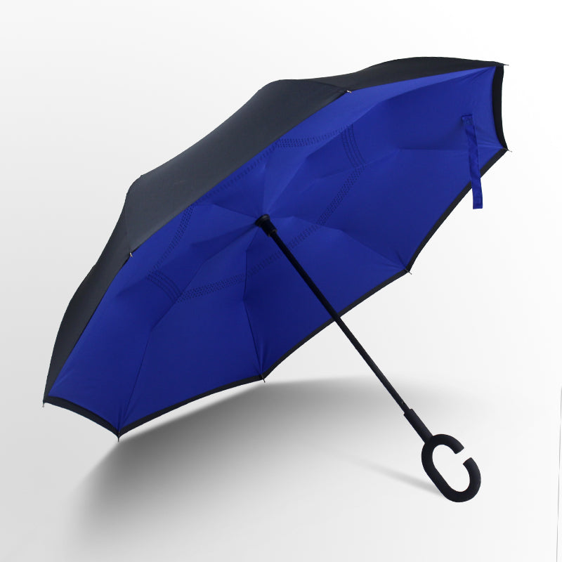New Windproof C-Handle Double Layer Inverted Umbrella Cars Reversible Umbrella