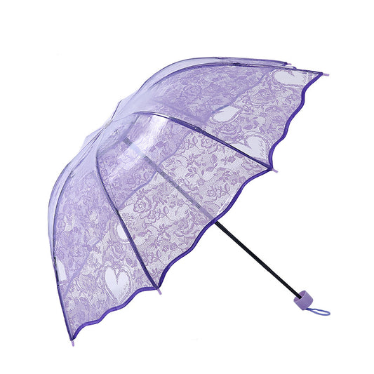 Lace love folding umbrella super thick environmental protection umbrella