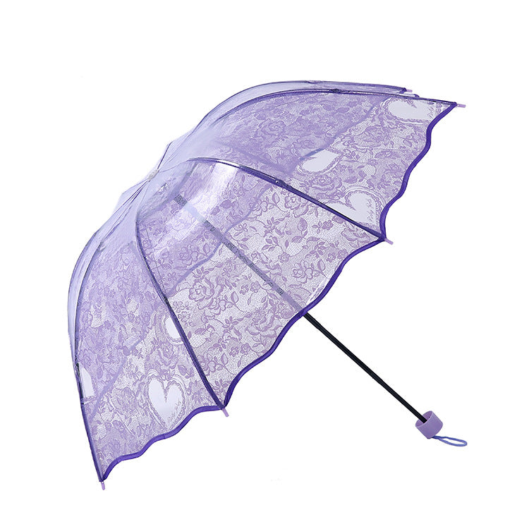 Lace love folding umbrella super thick environmental protection umbrella