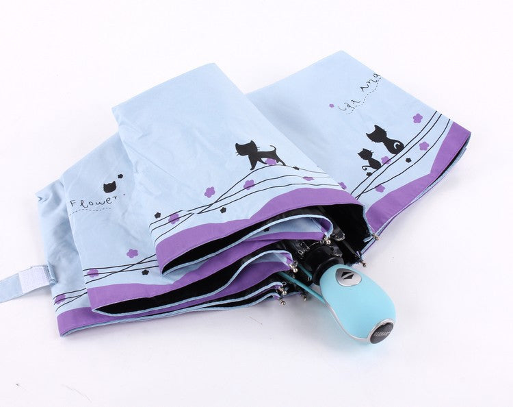 Kitten flower folding umbrella