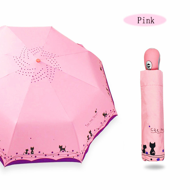 Kitten flower folding umbrella