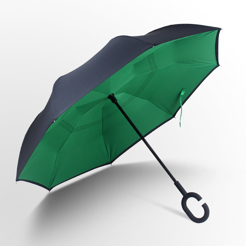 New Windproof C-Handle Double Layer Inverted Umbrella Cars Reversible Umbrella
