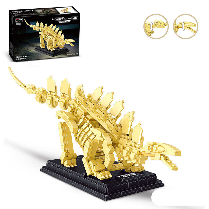 Dinosaur Skeleton Model Blocks Intelligence Assembled Small Particle Toy