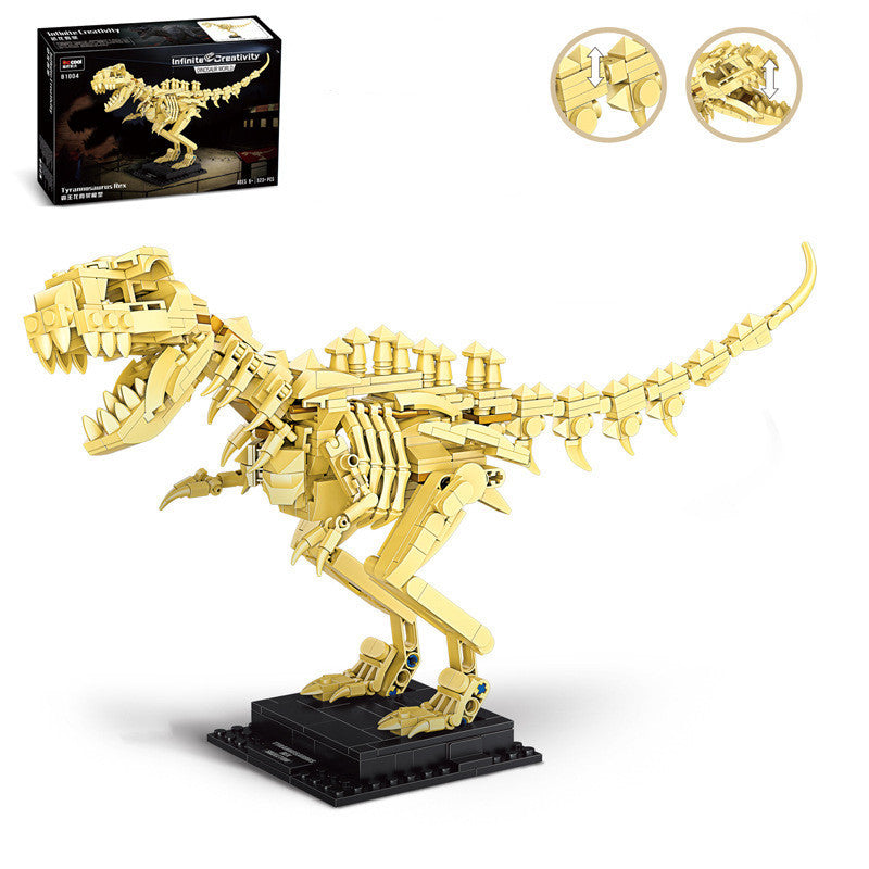 Dinosaur Skeleton Model Blocks Intelligence Assembled Small Particle Toy