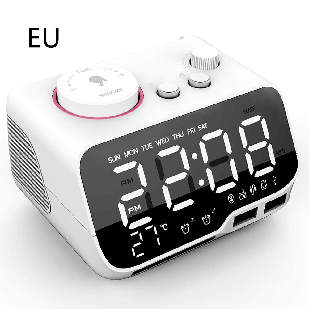 Radio Bluetooth Audio Speaker Bedside Alarm Clock Player All-In-One Can Charge Mobile Phones