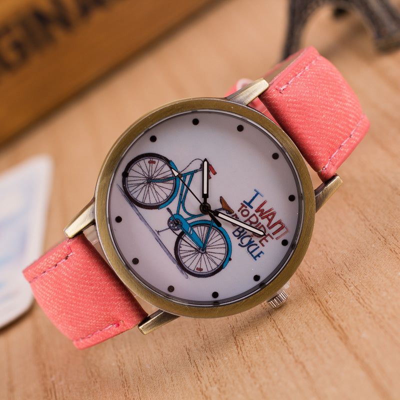 Denim Vintage Watch Bike Ride A Bike