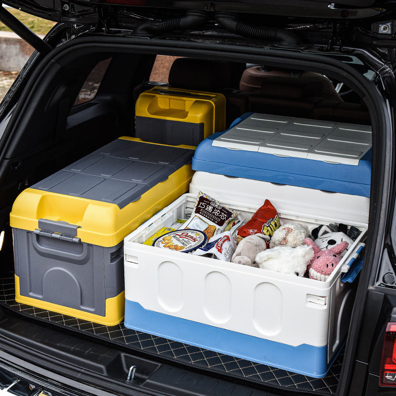Car Storage Box Car Built-In Storage Box Back Folding Box