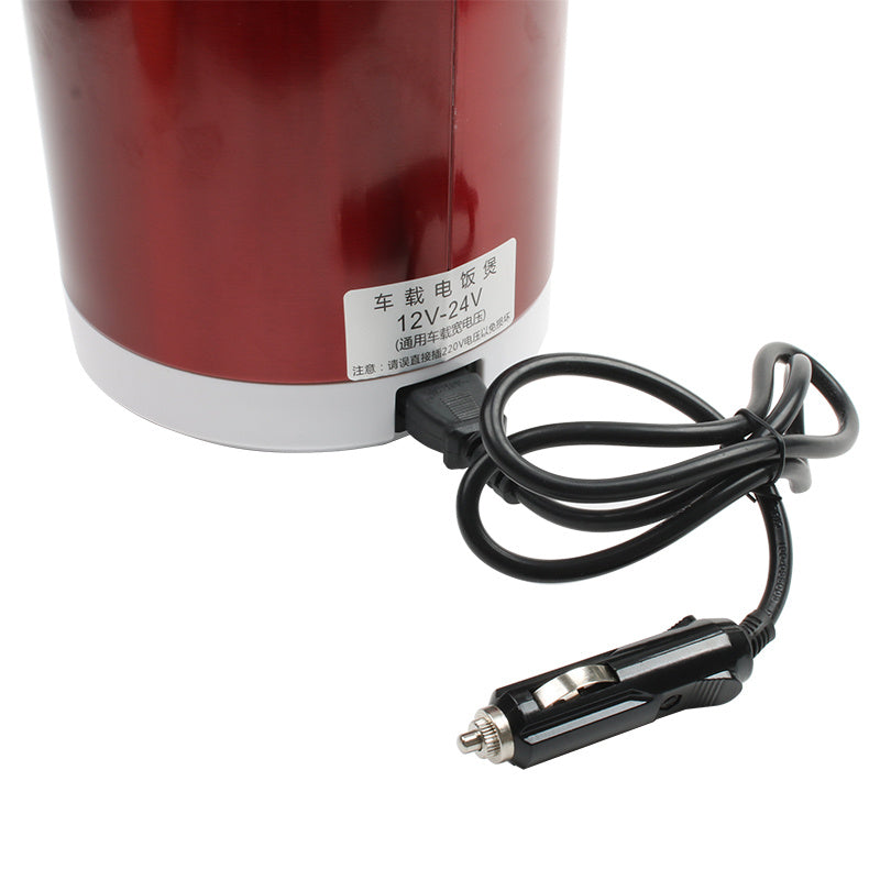 Olla arrocera eléctrica mini de 12 V y 24 V, 1,6 l, para coche, camión y sopa caliente