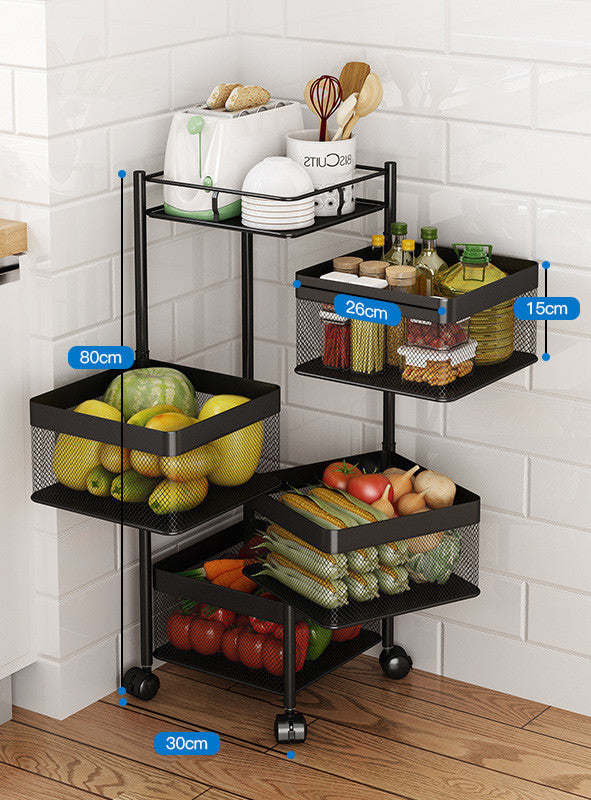 Kitchen Vegetable Racks Can Be Rotated On The Floor