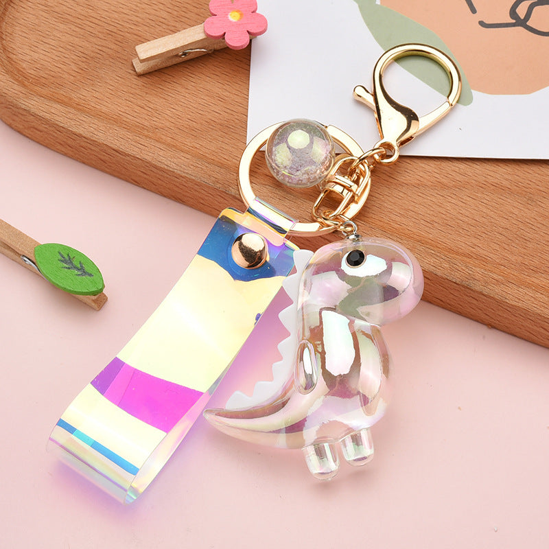 Cartoon Cute Dinosaur Keychain Acrylic Pendant Couple Car Keychain Bag Pendant