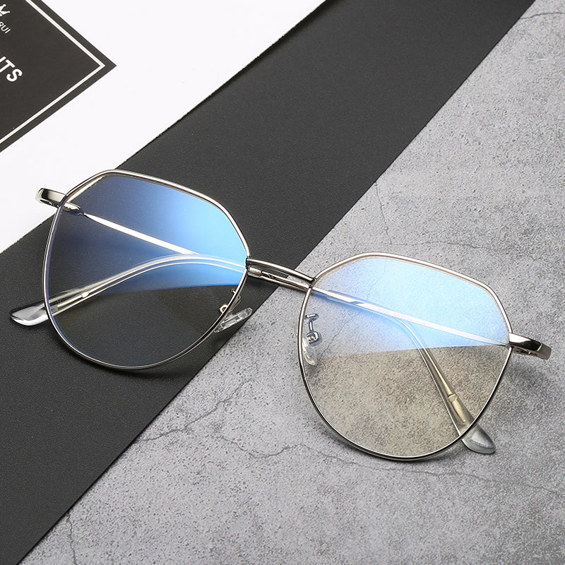 Glasses Myopia With Degree With Glasses Frame Female Korean Retro Metal Round Face Glasses Frame Super Light
