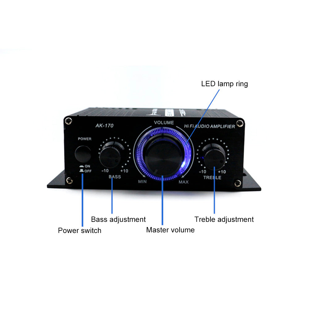 Black Computer Desktop Digital Power Amplifier