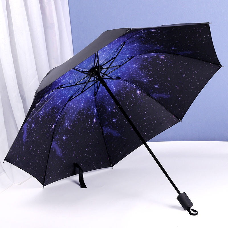 Fully Automatic Sunshade Vinyl Umbrella, Three-Fold Umbrella, Rain And Sun Dual-Purpose Umbrella