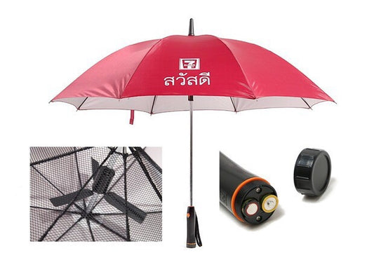 New Cooling Umbrella Fan Umbrella Creative Dual Sun Protection
