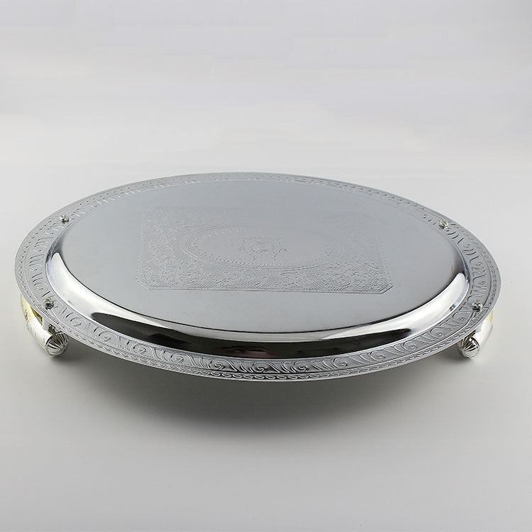 Stainless Steel Oval Golden European Style Hotel Pastry House Restaurant Small Tray