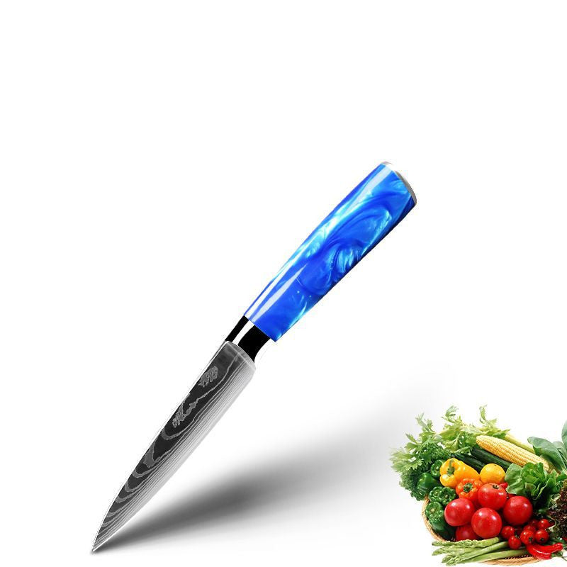 Household Chef Knife Knife Set With Light Blue Resin Handle