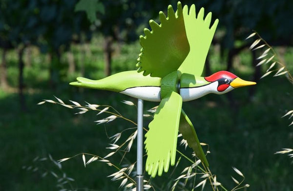 Colorful Flying Birds Art Deco Windmill
